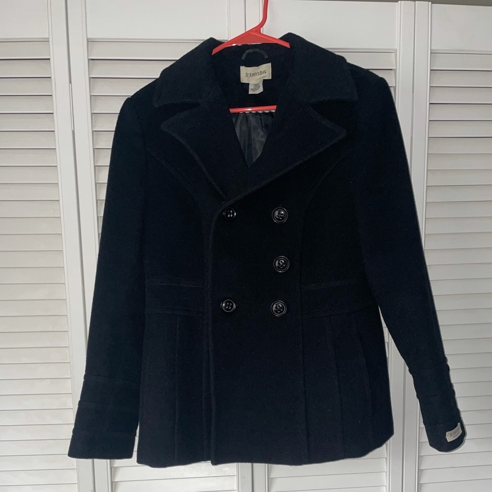 St. John’s Bay Cashmere Blend Black Coat